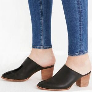 Madewell The Harper Leather Mules Stacked
Block Heel Slip On Clog Black size 7.5